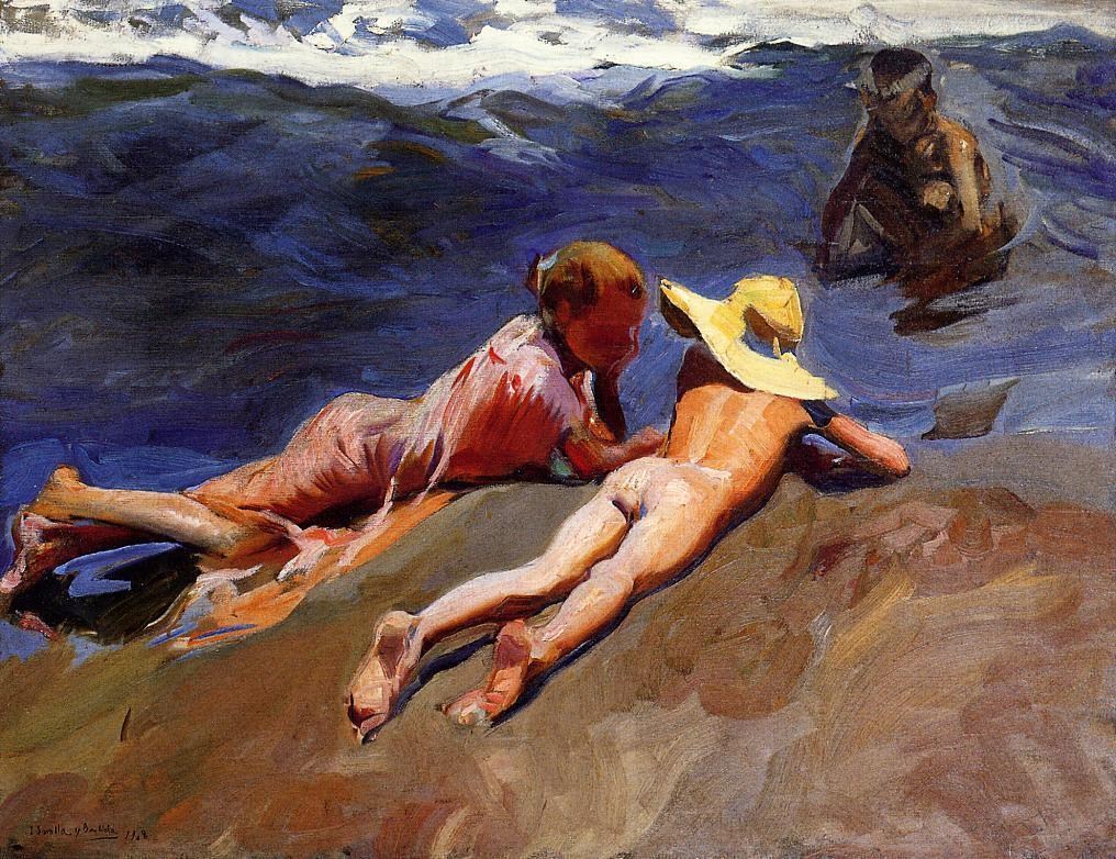 Joaquin Sorolla y Bastida On the Sand Valencia Beach